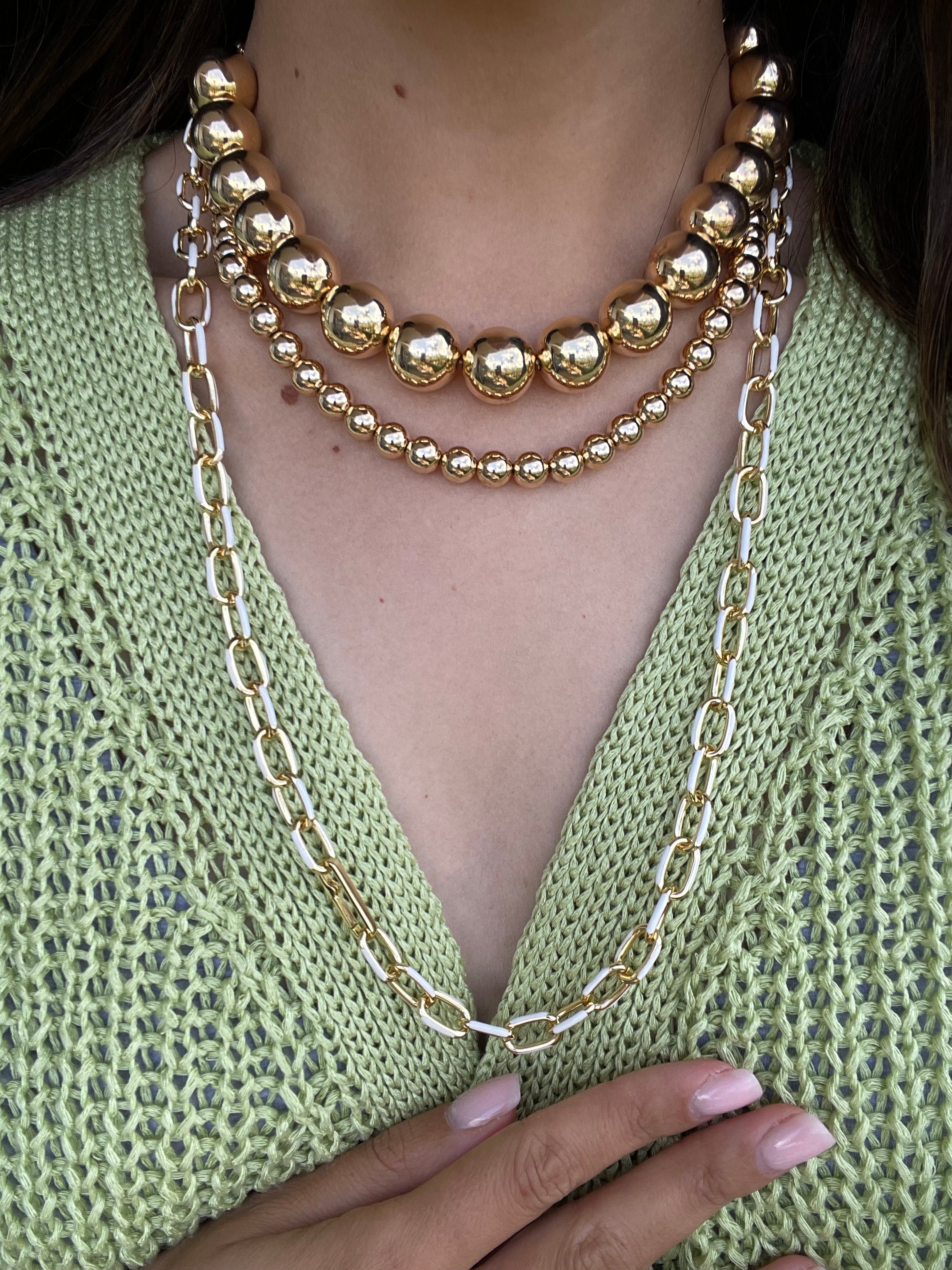 Extra Large Gold Ball Necklace