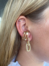 Chunky Paperclip Pave Earring