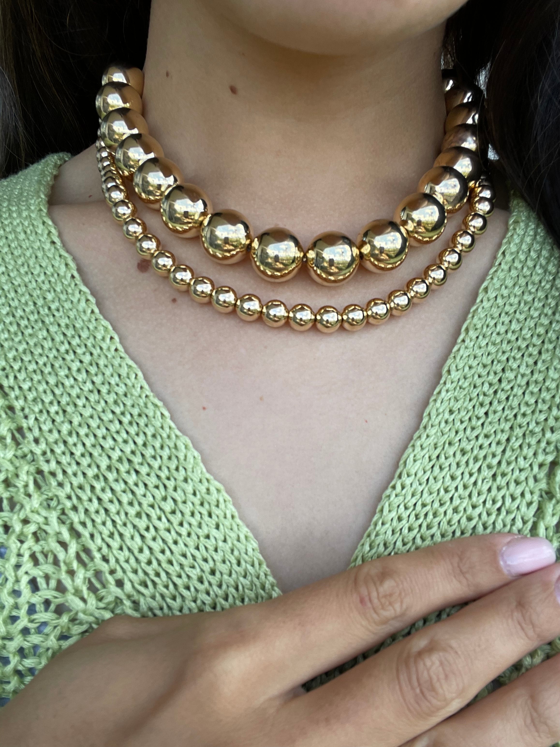 Large Gold Ball Necklace