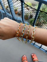 Enamel Colored Link Chain Bracelet