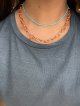 Enamel Colored Link Chain Necklace