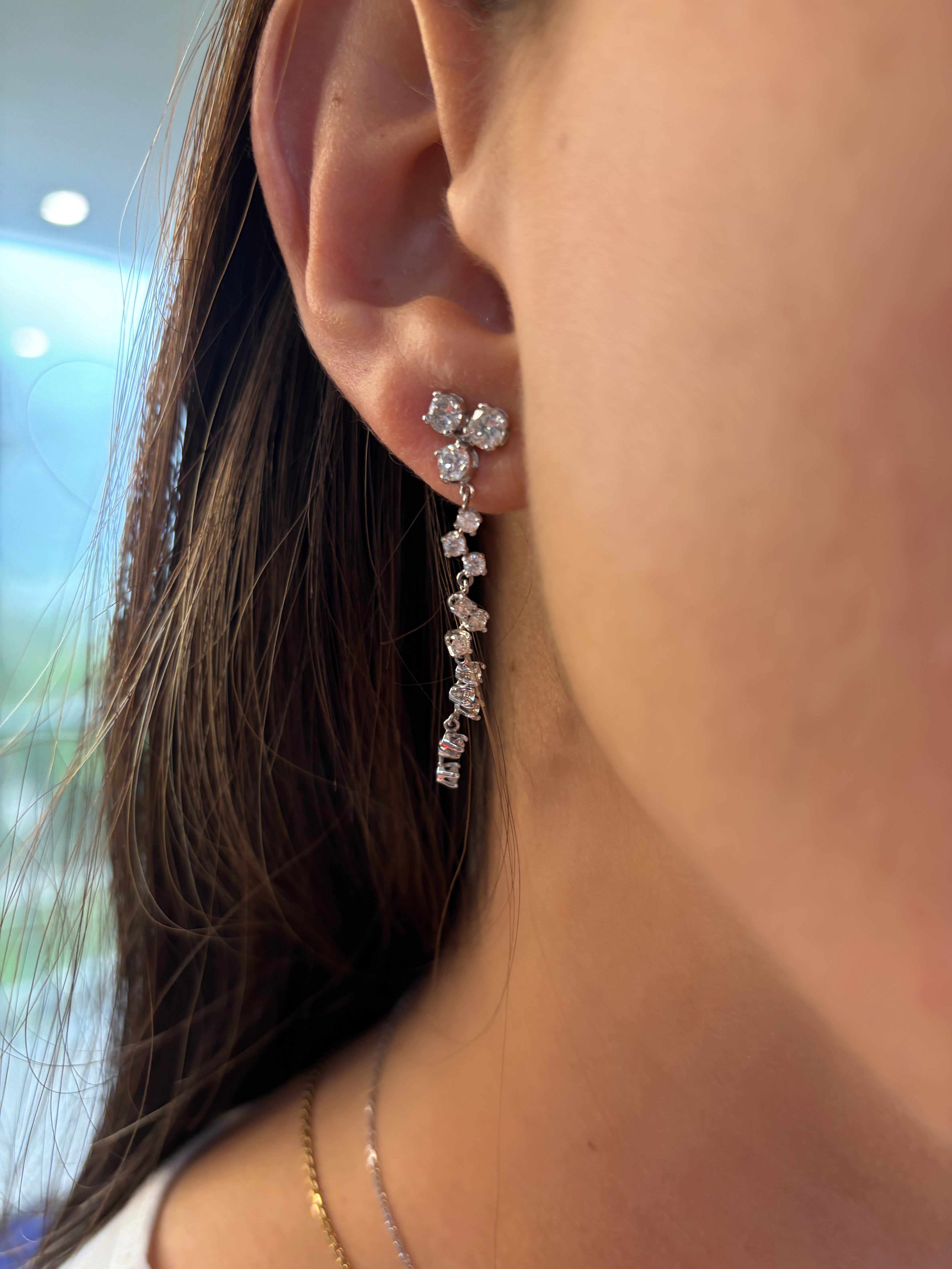 Diamond Dangle Earrings