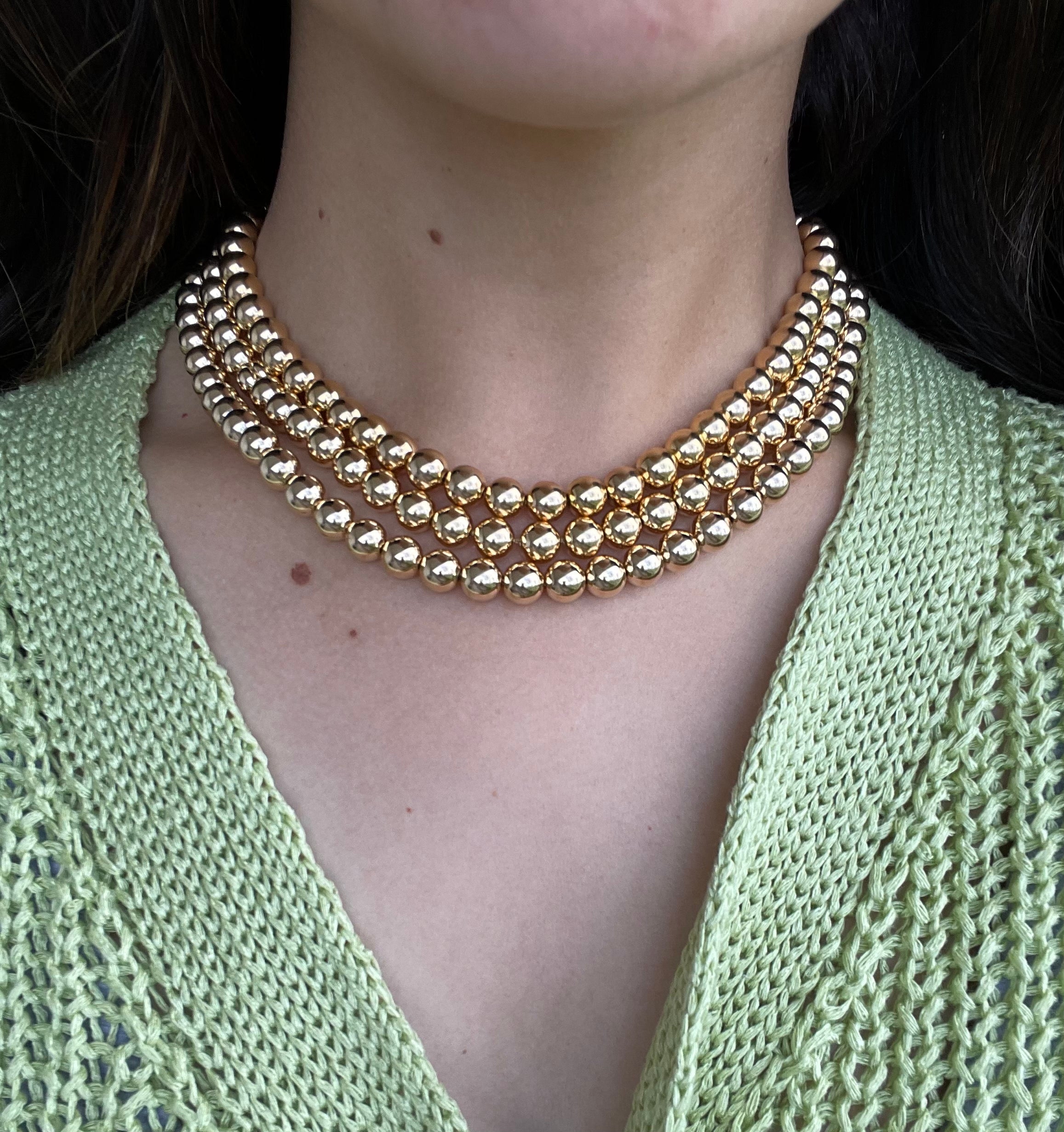 Large Gold Ball Necklace