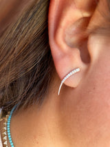 White Gold Horn stud Earrings