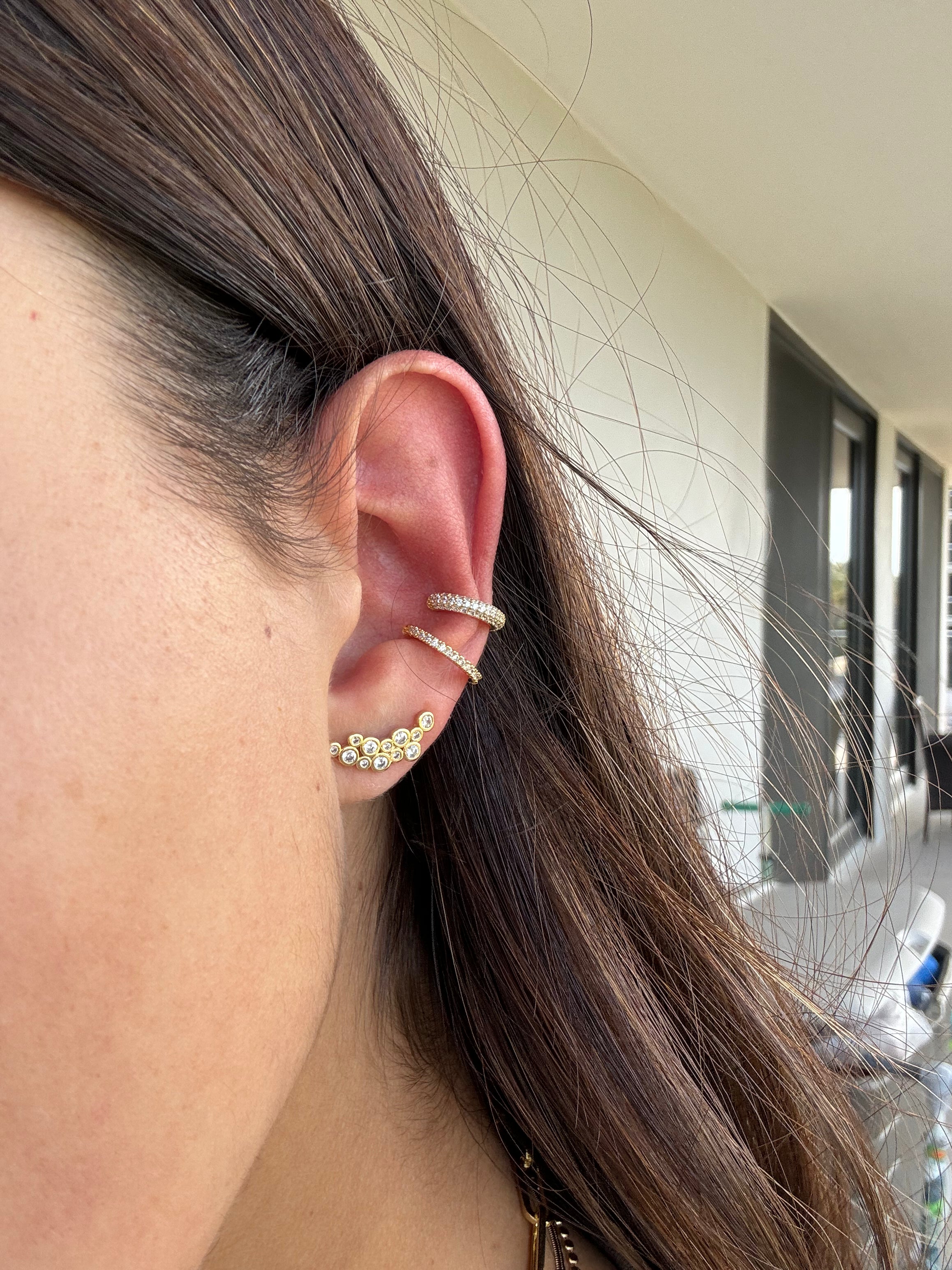 Thin pave ear cuff