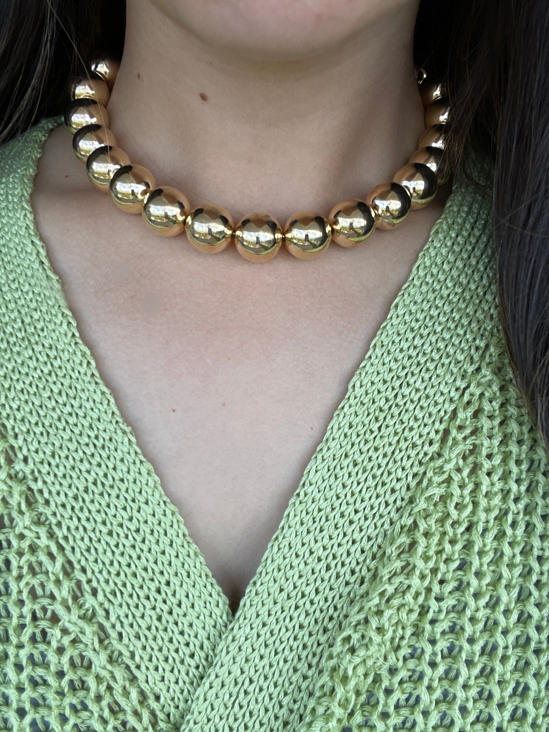 Extra Large Gold Ball Necklace