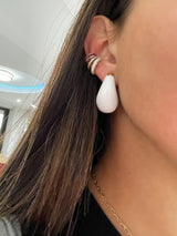 Enamel and Gold Claw Earring