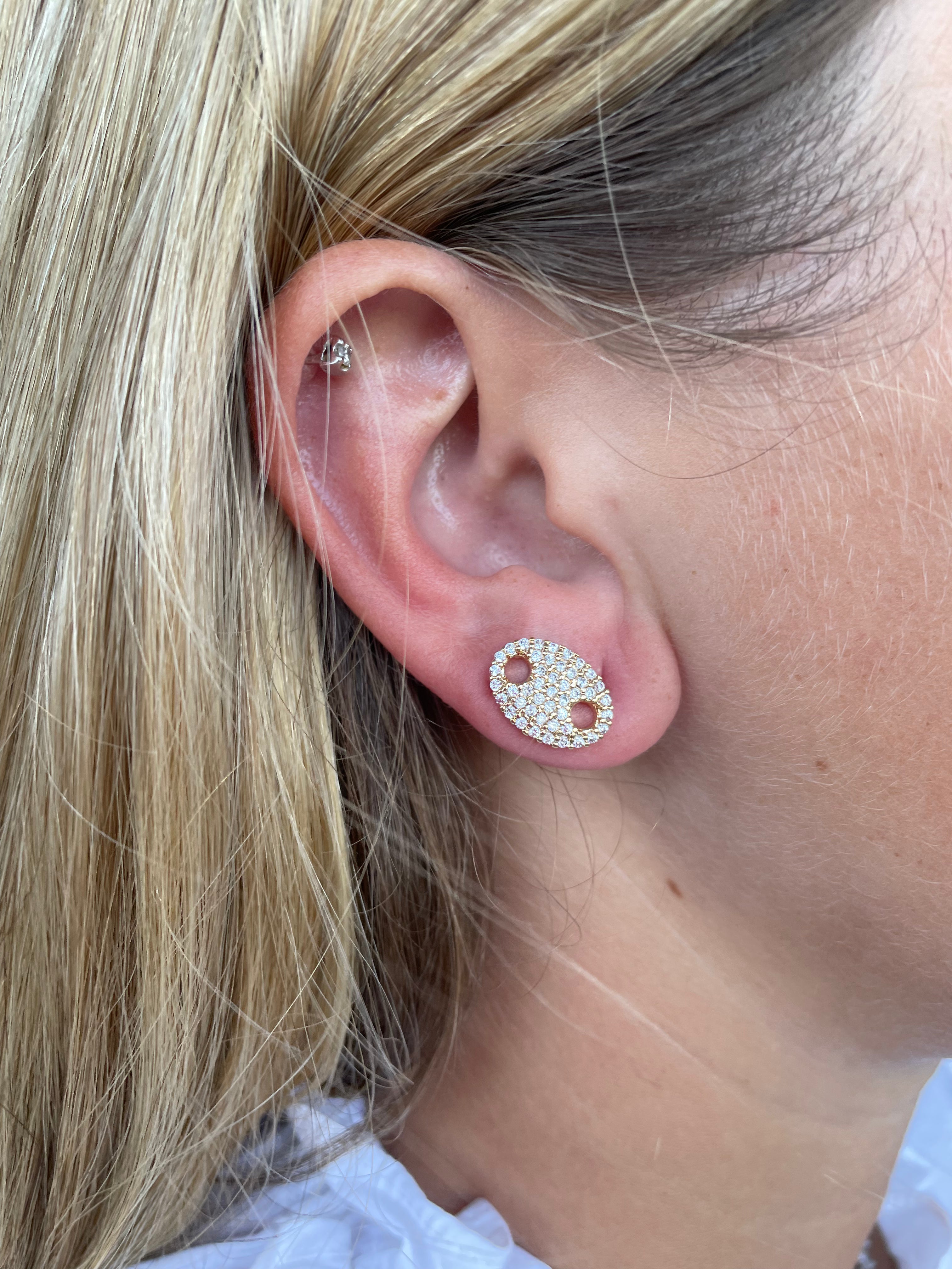 Pave Mariner Stud Earring