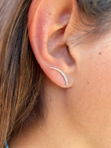 White Gold Horn stud Earrings