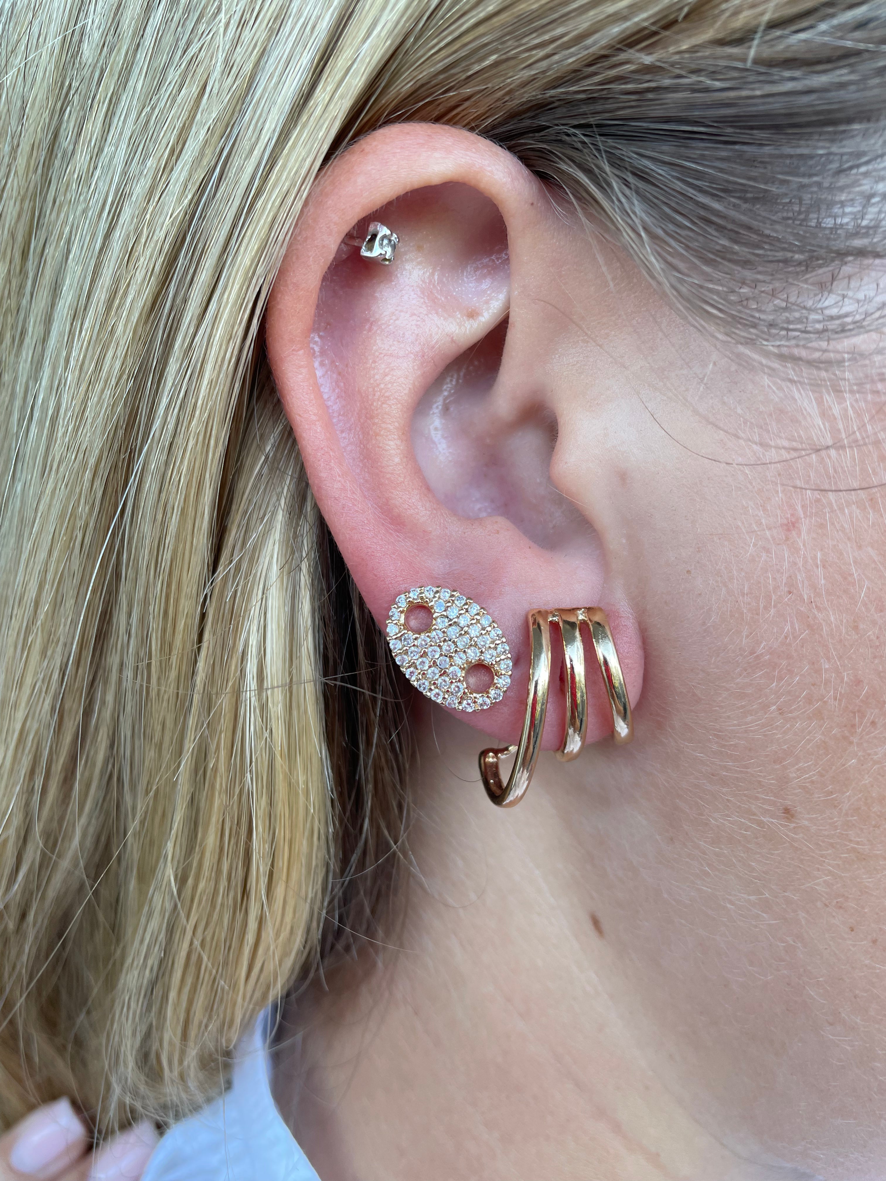 Pave Mariner Stud Earring