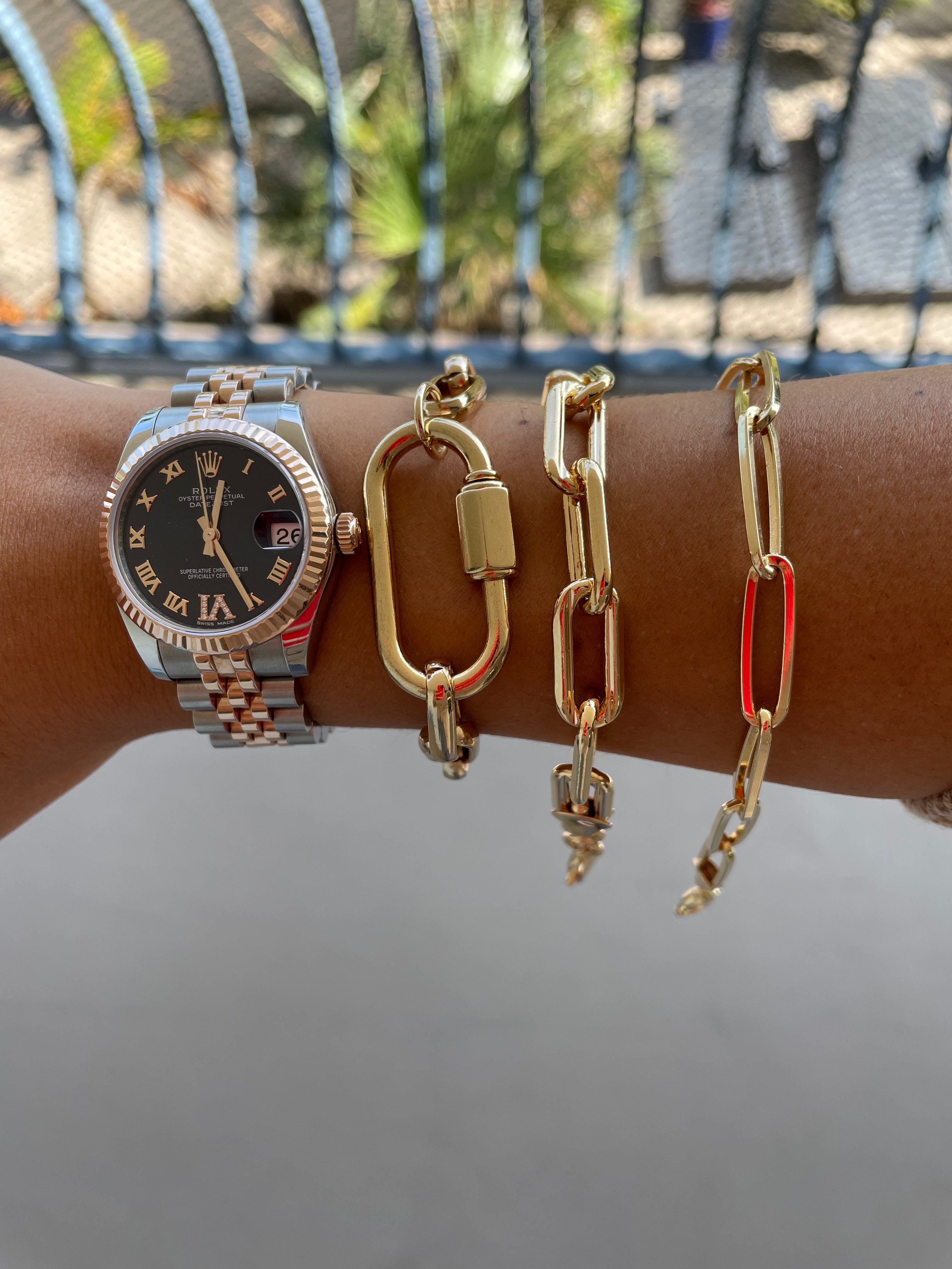 Long Paper Clip Chain Bracelet