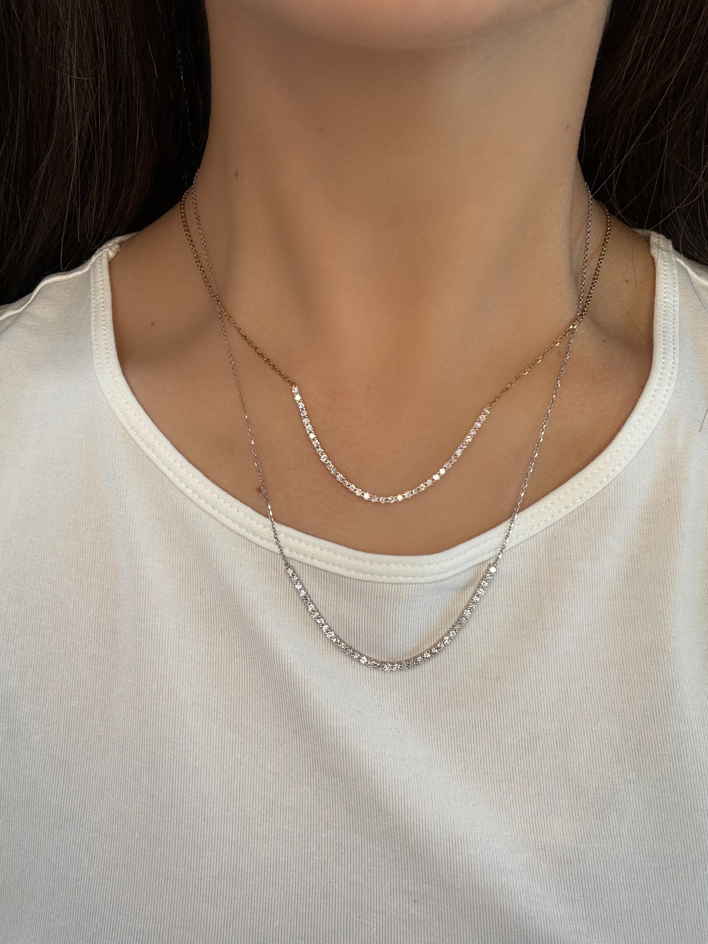 Diamond Curved Bar Necklace