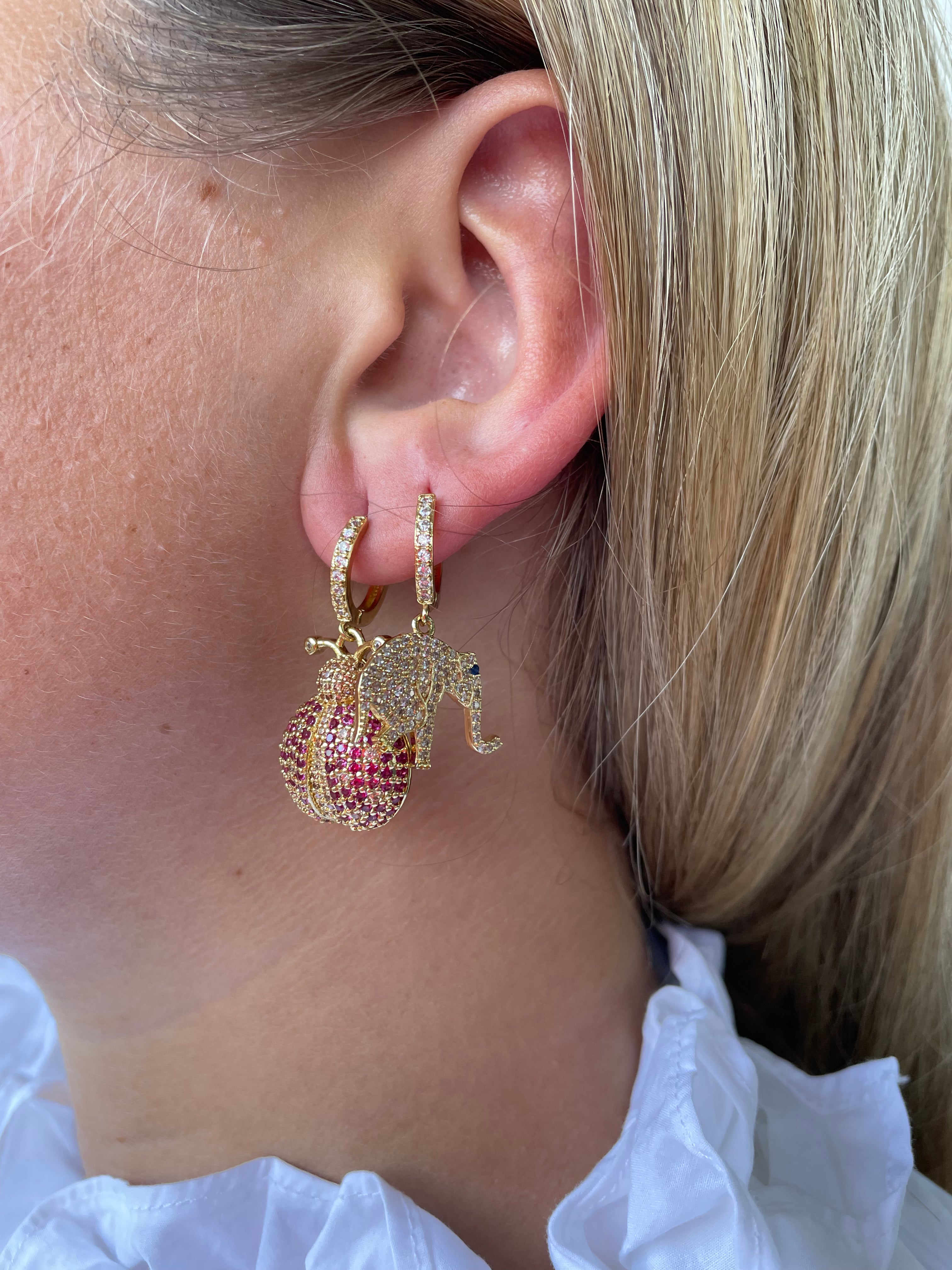 Pave Ladybug Earring