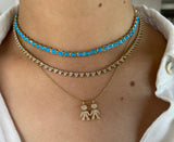 Adjustable Turquoise Baguette Choker