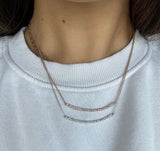 Small Curved diamond bar Necklace