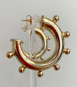 Gold Hoop with Ball Detail