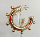 Gold Hoop with Ball Detail