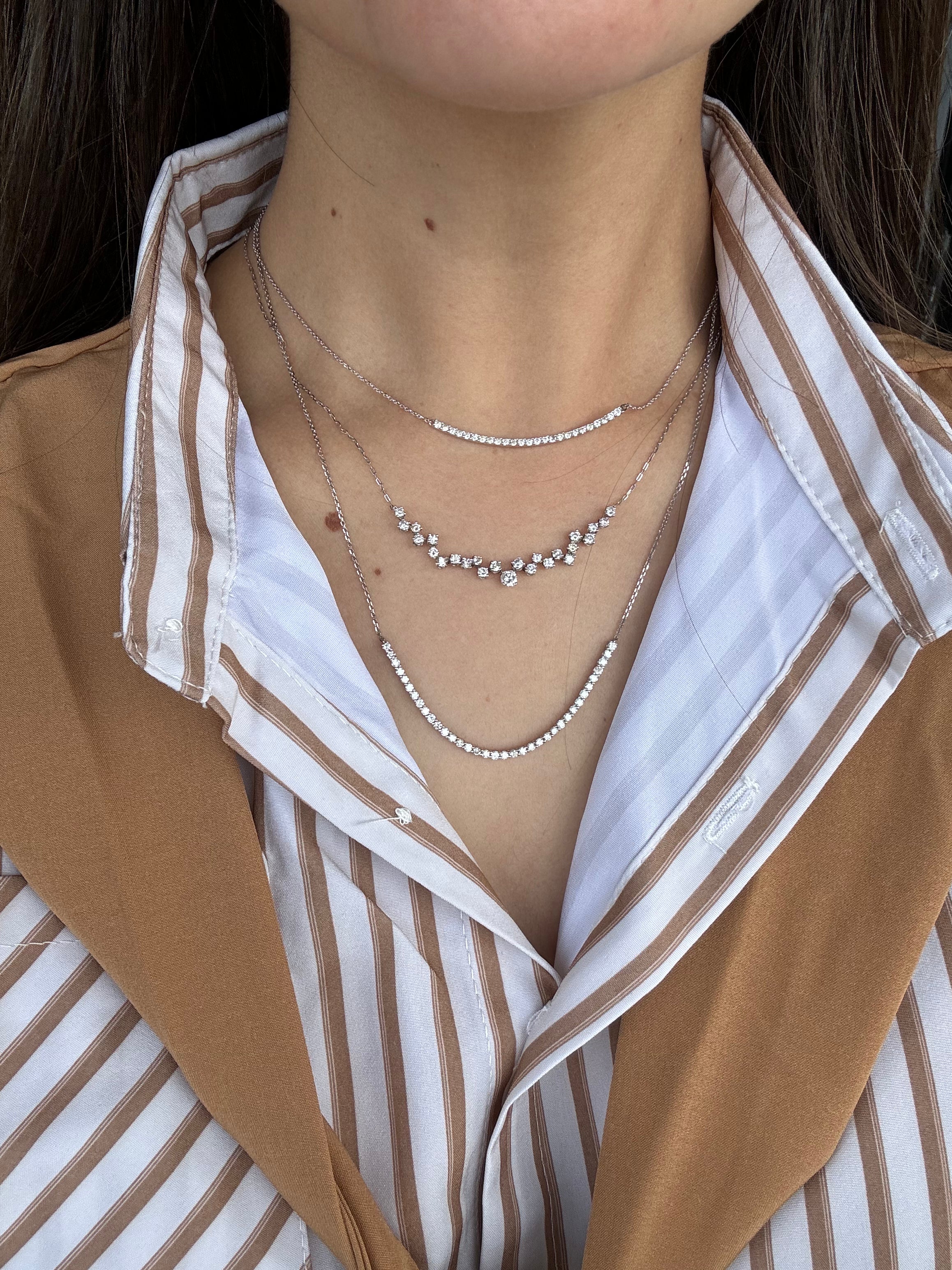 Diamond Curved Bar Necklace