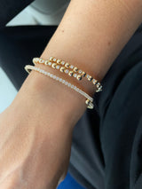 Gold Flex Wrap Around Stone Bangle